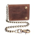 thumbnail image 2 of RFID safe Leather Bifold Chain Wallet for Men Snap Closed Crazy Horse – J600, 2 of 7