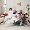 thumbnail image 4 of Castle Fairy Cherry Blossom Full Size Comforter Sets,Watercolor Scenery Bedding Sets, 4 of 8
