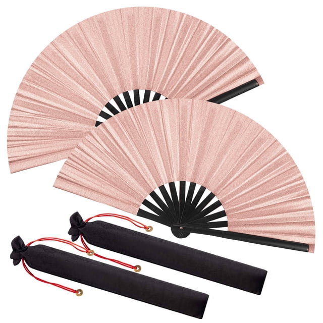 Abanico de seda plegable a mano Maitys Chinese Tai Ji Fan 34 x 63,5 cm