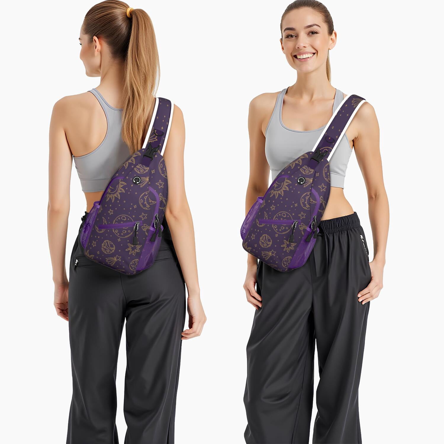 Mystical Moon and Sun Travel Daypack Boho Chic Sunburst and Cosmic Art Shoulder Backpack Lightweight & Travel-Ready for Commuters, Minimalists