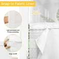 thumbnail image 3 of No Hook Sage Green Grey Boho Shower Curtain with Snap in Liner Set, Vintage Ethnic Tribe Abstract Art Waterproof Fabric Bathroom Curtains with See Through Top Window, Hotel Style Stall 54 x 78 Inch, 3 of 9