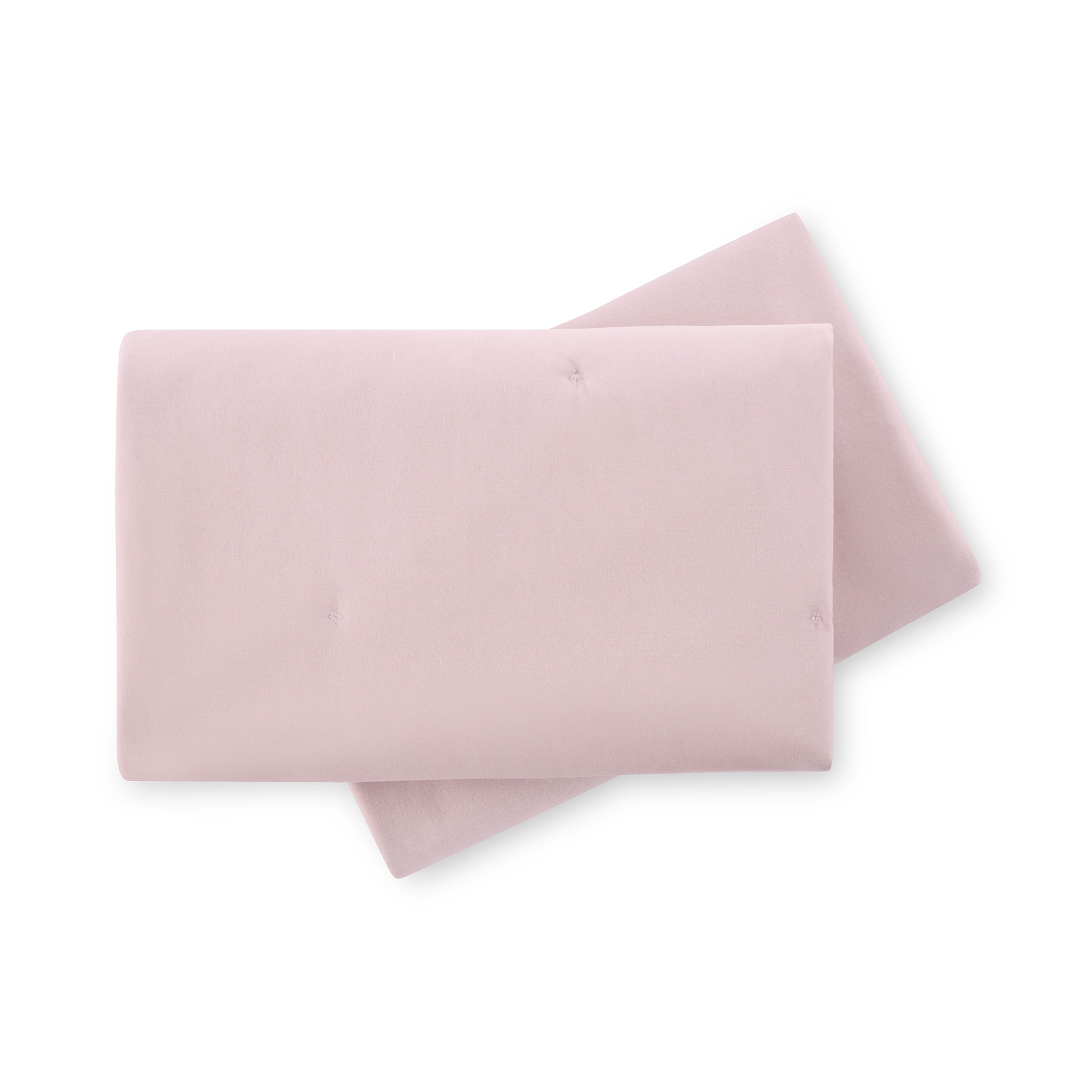 Beautiful Striped Rosé Pink Velvet Reversible Sham Set, Standard/Queen, 2-Piece by Drew Barrymore