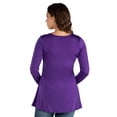 thumbnail image 5 of 24seven Comfort Apparel Maternity V Neck Long Sleeve Soft Flare Henley Style Tunic Top, 5 of 5