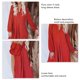 thumbnail image 5 of Vestido con mangas abullonadas, vestido con mangas largas abullonadas y dobladillo suelto, vestido con cuello en V, construcción resistente, 5 of 6