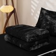 thumbnail image 5 of Feelyou Horror Hippie Bat Zipper Queen Comforter Set with Fitted Sheet and 2 Pillowcases, Spooky Halloween Zipper Bedding Set, Black Gray, Black Reversible, 4-Piece, 5 of 7