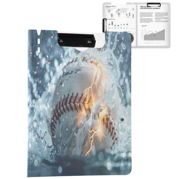 ALAZA Fire Baseball Water A4 Foldable Clipboard 360 Degree Folder Binder