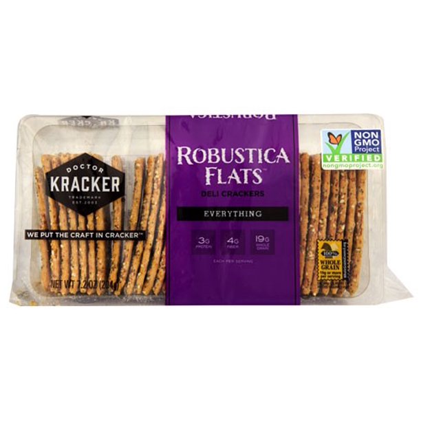 Doctor Kracker Robustica Flats Deli Crackers Everything, 7.2 Ounce