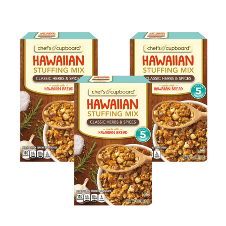 Chef's Cupboard Hawaiian Stuffing Mix Classic Herbs & Spices Made with Hawaiian Bread, 6 oz,3 Pack