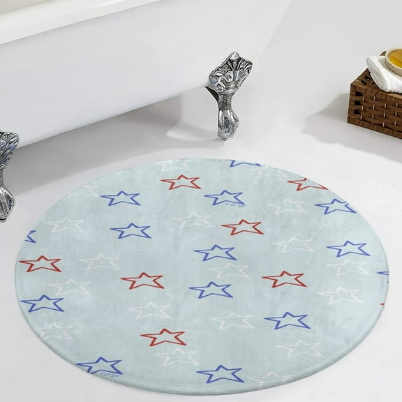 American Flag Blue Red White Round Carpet Circle Rug Outdoor Patio Area Rug Washable Large Area Rugs Hallway Room Decor Fitness Mats