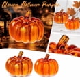 thumbnail image 2 of Candy Holder with Lid Transparent Orange Pumpkin Treat Jar Halloween Seasonal Fall Tabletop Desktop Storage for Party and Home Decor, 2 of 6