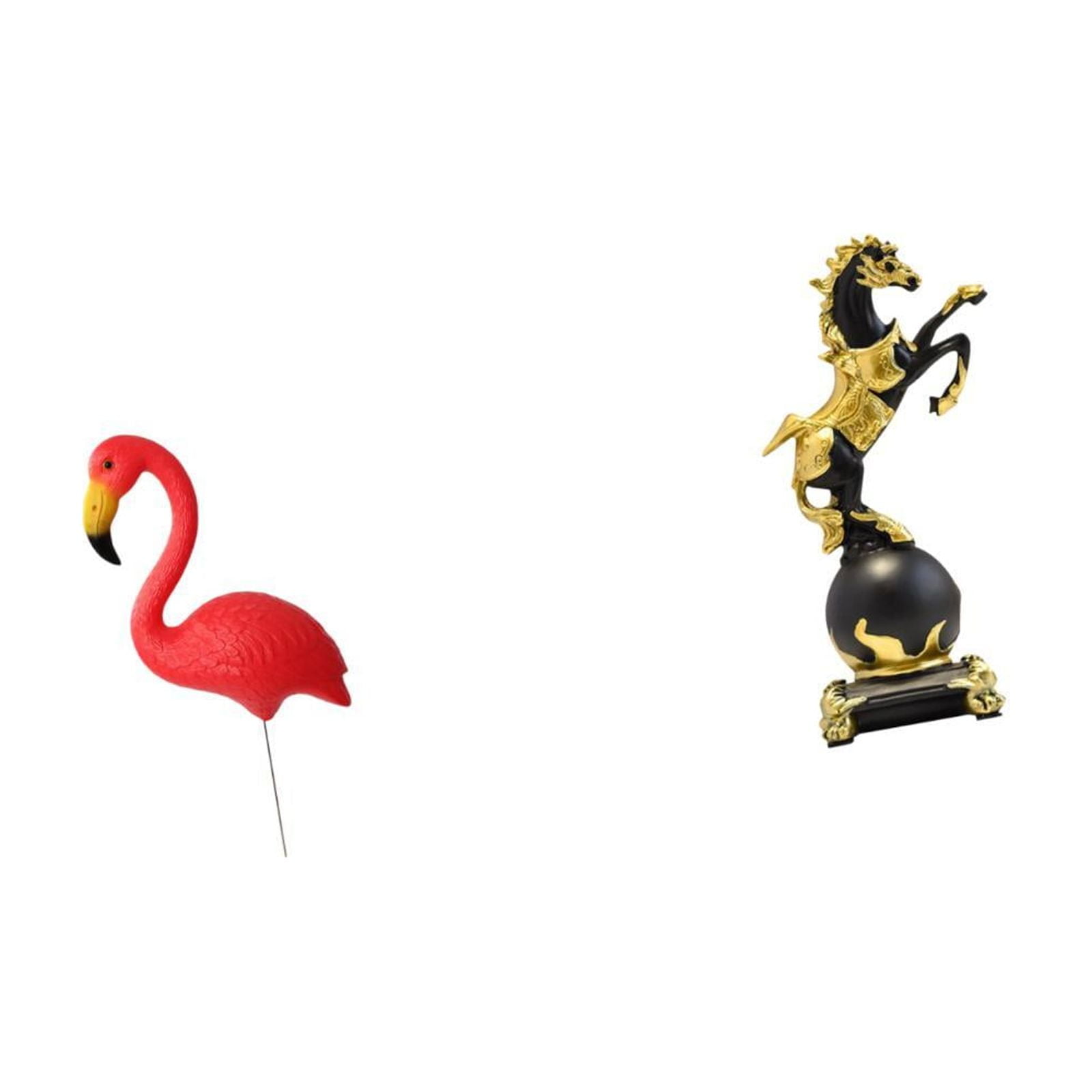 simhoa Flamingo Horse Garden Sculpture Figurine Ornament for Holiday Spring Modern Tabletop Centerpiece Yard Art Animal Statue for Bedroom Living Room