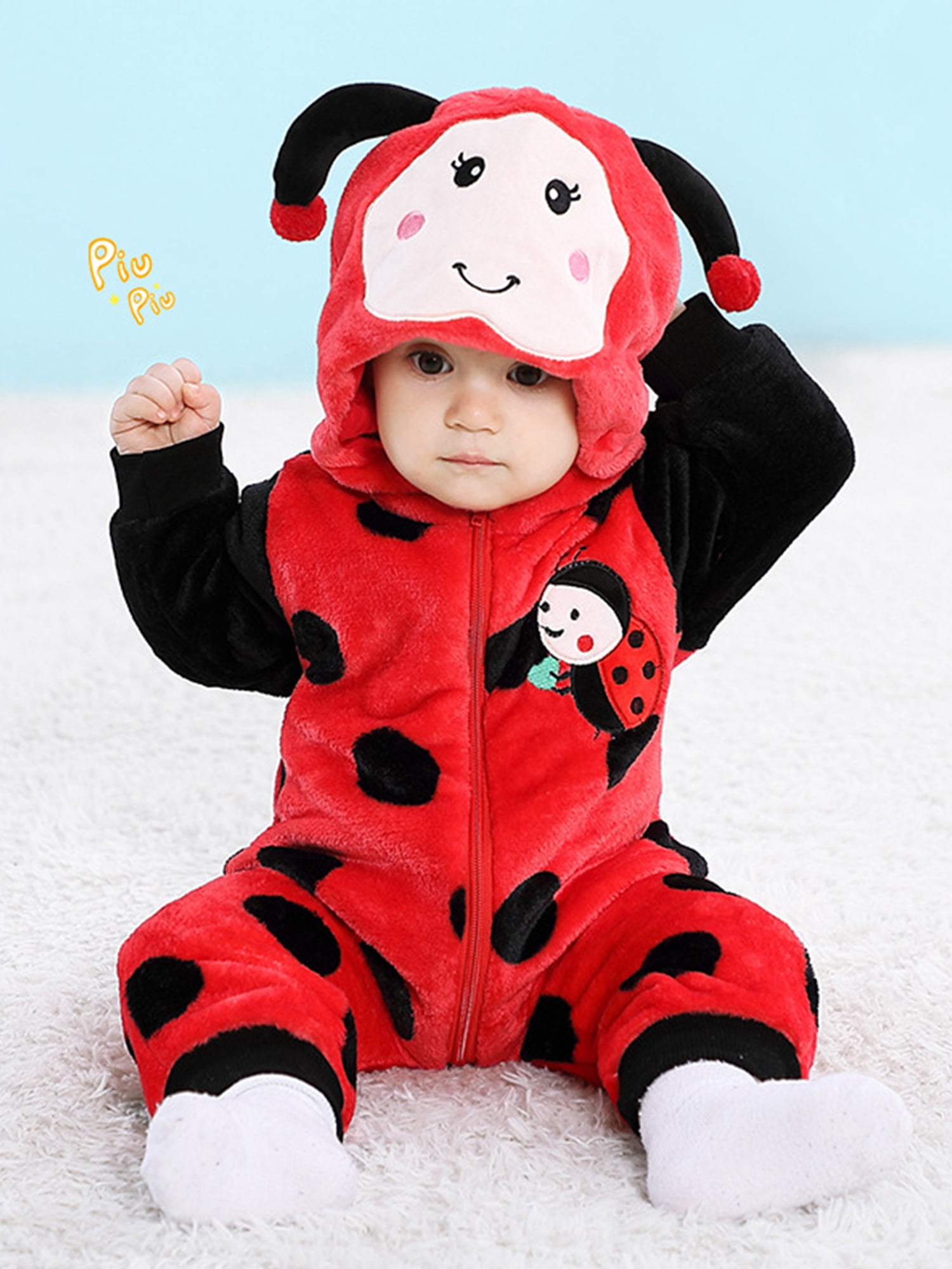 Lovzfmll Pyjama Combinaison de Fête d'Halloween pour Tout-Petits Garçons Filles, Grenouillère en Molleton à Manches Longues avec Capuchon à Motif Animal, Mignon Costume de Cosplay pour 3-12 Ans