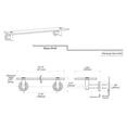 thumbnail image 2 of Gatco Latitude II Glass Shelf, 20 Inch, Brushed Brass, 2 of 6