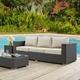 thumbnail image 5 of Hawthorne Collection Patio Sofa in Canvas Antique Beige and Gray, 5 of 5