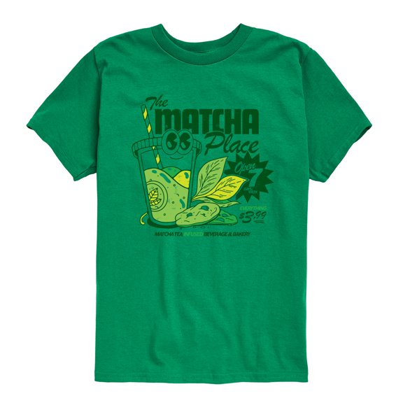 Instant Message - The Matcha Place - Youth Boys Short Sleeve Graphic T-Shirt