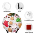 thumbnail image 4 of Wukai Christmas Gingerbread Cookies Print Decorative Plate for Display,Bone China Decorative Plate, Ceramic Dinner Plate with Stand, Vertical Ceramic Plate-8in, 4 of 6