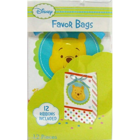 Winnie the Pooh 'Little Hunny' Baby Shower Favor Bags w/ Ribbons (12ct)
