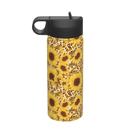 

Tideii Abstract Leopard Print Sunflower for 18OZ Insulated Space Bottle Stainless Steel Water Cup with Straw Suitable for Outdoor Sports Unisex