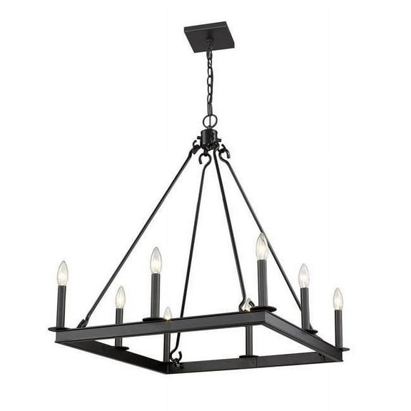 8 Light Chandelier In Metropolitan Style 26 Inches Wide By 31.5 Inches High-Matte Black Finish    -Traditional Installation Z-Lite 482S-8-26Mb