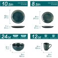 thumbnail image 2 of vancasso Starry 16 Pieces Green Dinnerware Set, Reactive Change Glaze Dinner Set, Plates and Bowls Set, 2 of 8