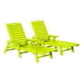 thumbnail image 3 of WestinTrends Malibu Outdoor Lounge Chairs Set of 2, All Weather Poly Lumber Patio Chaise Lounge Pool Chairs with 5 Positions Backrest, Lime Green, 3 of 9