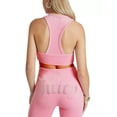 thumbnail image 3 of Juicy Couture J2024 Tank Top Womens Small Hot Hot Velour Cropped Racerback LW070 (Regular,S,Pink), 3 of 4