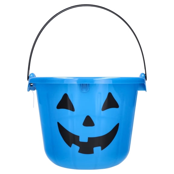 Light-Up Jack-o'-Lantern Trick-or-Treat Bucket, Blue, 6.5", Halloween by Way To Celebrate