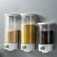 thumbnail image 4 of Wosthever Dispensador de granos, caja de cereales de pared de cocina para el hogar, contenedor de almacenamiento de alimentos montado, ventana 1L, 4 of 5