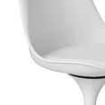thumbnail image 7 of Mid-Century Modern White Tulip Side Chair with White Cushioned Seat - Stylish and Comfortable Polypropylene Swivel Accent Chair for Home Office, Living Room or Kitchen Bar, 7 of 7