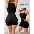 thumbnail image 4 of Athlemo Women's Ribbed Sleeveless Bodysuit One-Piece Romper Black Sizes  S-XL, 4 of 7