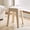Beige, variant on Plastic Dining Stool with Wooden Legs, Stackable Round Seat Stool 19in Height, Modern Minimalist Chair for Kitchen Dining Room Living Room, Beige