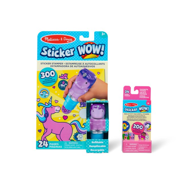 Pegatina ¡Guau! ™ Paquete de unicornios morados: Melissa y Doug