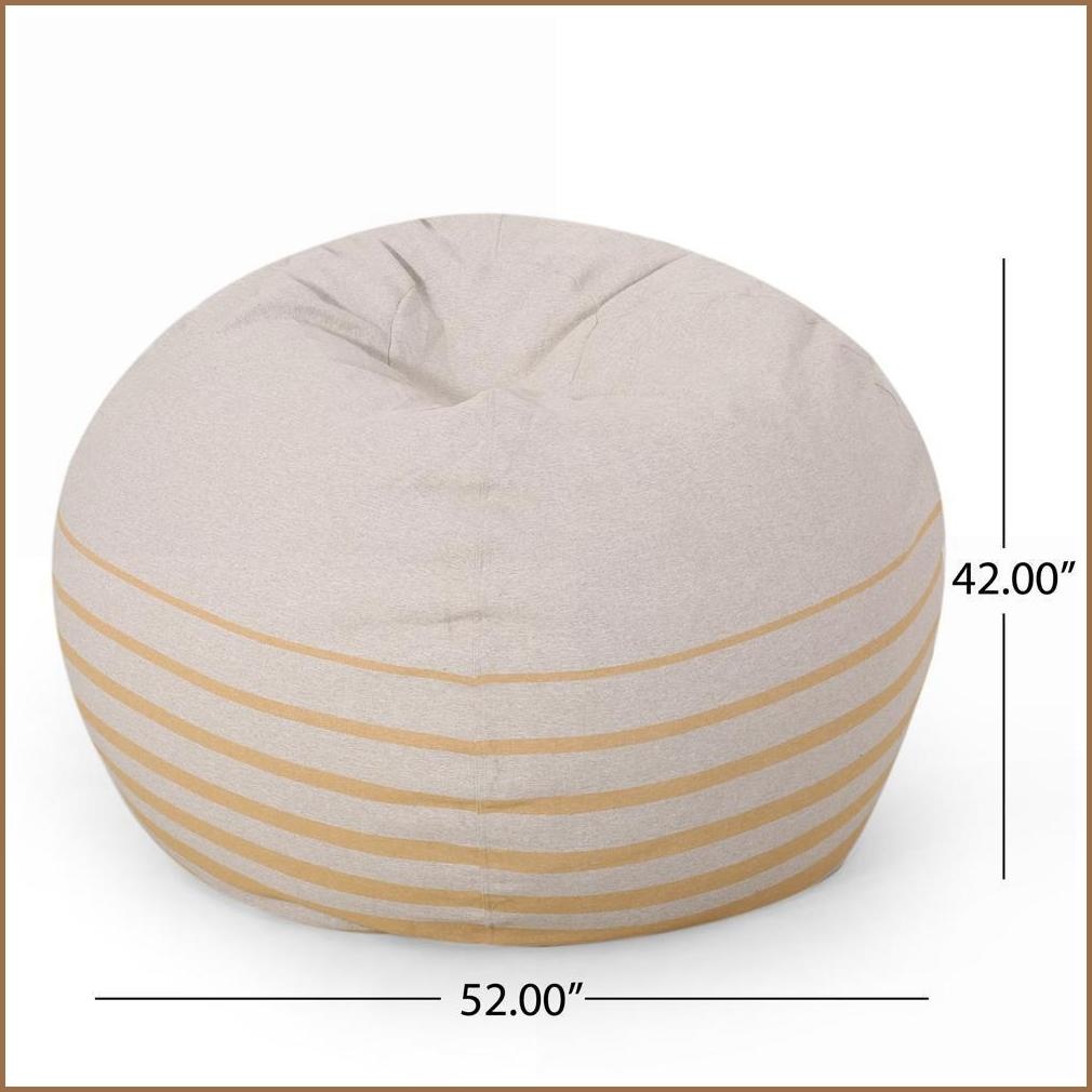 Bohemio 5-Foot Round Bean Bag Chair for Adults | Yellow | Fabric