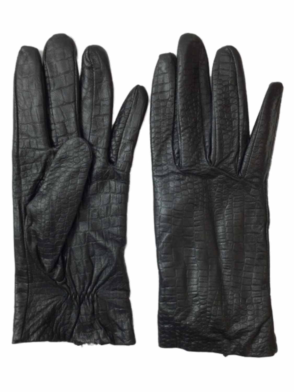 fleece lined black leather gloves