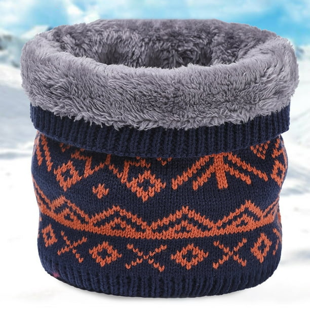 Visland cache-cou coupe-vent chaud en fibre acrylique double couche écharpe  d'hiver pour enfants 