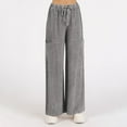 thumbnail image 6 of Sevevn Women's Solid Color Cotton And Linen Loose Casual Wide-leg Long Pants Gift for Girls Dark Gray M, 6 of 8