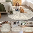 thumbnail image 5 of Beige Boho Round Area Rug 3Ft Washable Small Circle Rugs for Kitchen Entryway, Vintage Ethnic Tribe Abstract Art Non-Slip Carpet Floor Mats Indoor Outdoor Carpet Runner Aesthetic Home Decor, 5 of 8