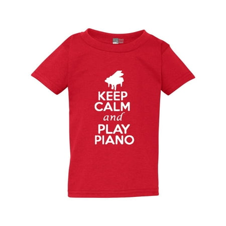

Keep Calm and Play Piano Pianist Musician Music Lover Toddler Kids T-Shirt Tee