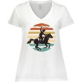 thumbnail image 3 of Inktastic Rodeo Team Roping Cowboy Women's Plus Size V-Neck T-Shirt, 3 of 5