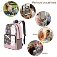 thumbnail image 5 of ZIATUBLES 17 Inch Heavy Duty Clear Backpack, Fabric & PVC Transparent Bag with Pink Polka Dot Bow Print, Large Capacity See Through Bag Easy to Clean for School College Work, 5 of 7