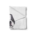 thumbnail image 2 of Boston Terrier Soft Flannel Fleece Blanket, Naive Puppy Tiny Dog Breed Standing by the I Love My Dog Message, Cozy Plush for Indoor and Outdoor Use, 60" x 80", Grey Coral and White, by Ambesonne, 2 of 5