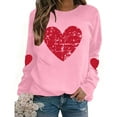 thumbnail image 6 of Leopard Valentines Tops Sweatshirt Womens Love Heart Elbow Patch Shirts Crew Neck Pullover Long Sleeve Oversized Blouse Tops Valentines Day Sweater Shirt, 6 of 7