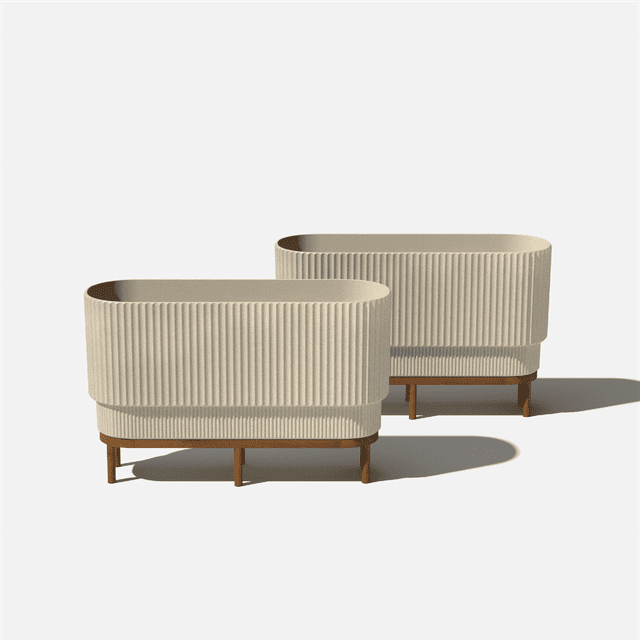 Veradek Demi Series Raised 30" Long Plastic-Stone Planter