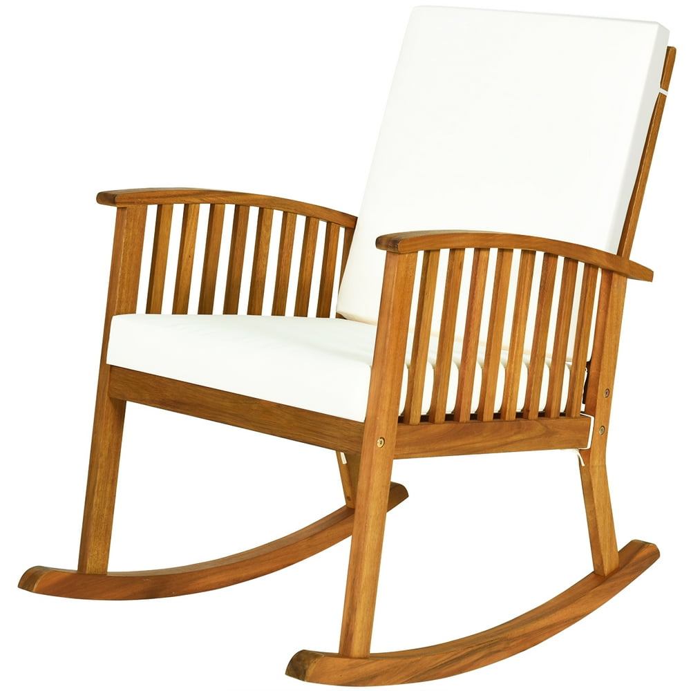 acacia wood outdoor rocking chair