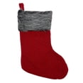 thumbnail image 2 of Happy Holidays 18 inch Farmhouse Christmas Knit Stocking with Faux Cuff - Set of (4) (Red Knit), 2 of 2