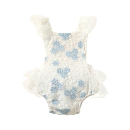 

Fullvigor Baby Girls Lace Romper Dress Floral Crochet Bodysuit Backless Jumpsuit Playsuit