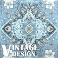 thumbnail image 4 of Softlife Ultra-Thin Chenille Vintage Area Rug Oriental Tribal Antique Carpet Boho Style, 9' x 11', Blue, 4 of 8