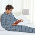 thumbnail image 6 of Yiaed Cute Whale Print Men’s Pajamas Set - Long Sleeve Button Down Sleep Shirt and Pajama Bottoms Sleepwear Set Mens Pjs Sets Men's Pajama Bottoms-X-Large, 6 of 7
