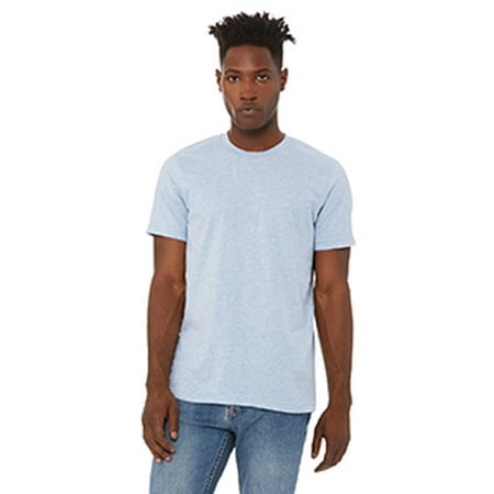 BELLA+CANVAS T-Shirt Jersey CVC pour Homme, 3TG, Bleu Prisme Chiné