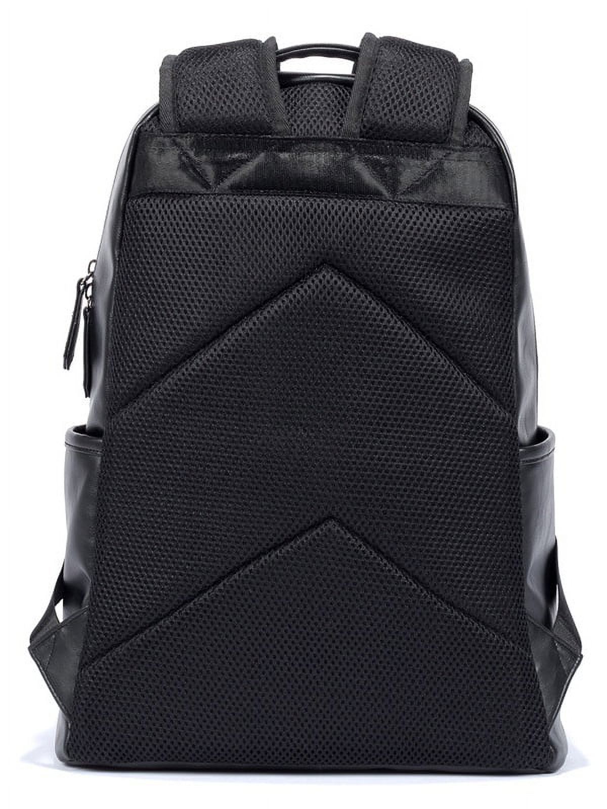 PU Leather Backpack Waterproof Travel Daypack School College Laptop Backpack College Rucksack Bookbag for Men - image 3 of 3